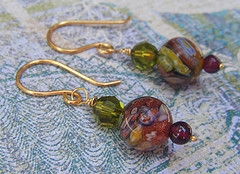 murano glass bead earrings